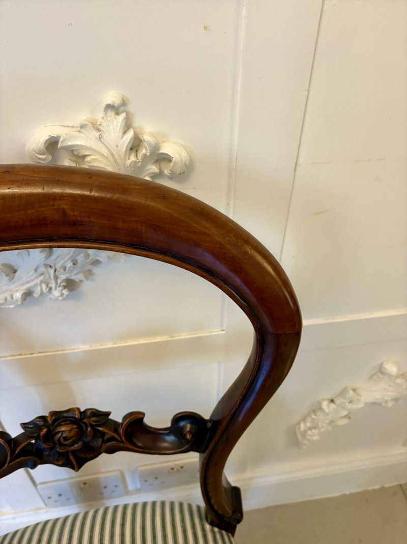 Set of 6 Antique Victorian Quality Carved Mahogany Balloon Back Dining Chairs - Image 13